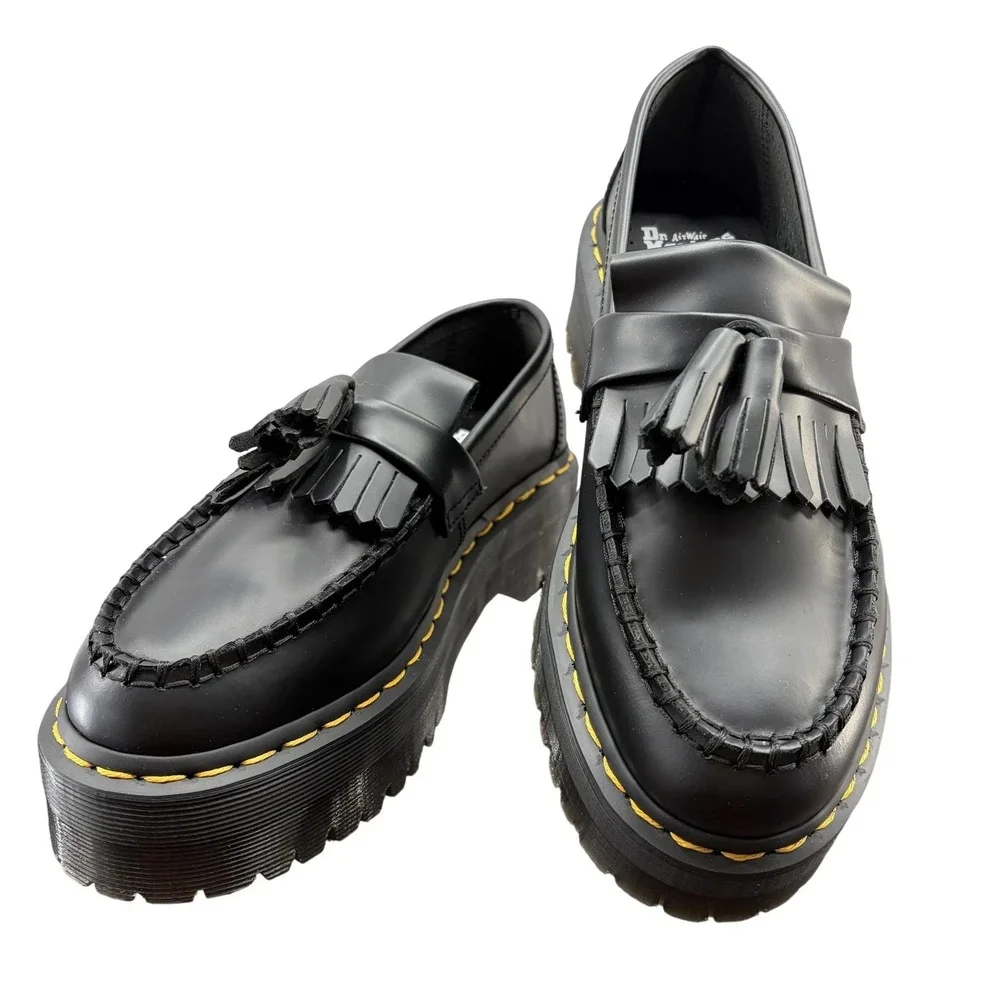 Dr. Martens‎ Adrian Quad Black Platform Loafers Men's 8 Women's 9 NWT